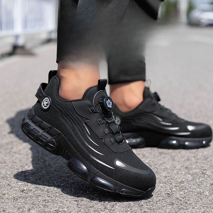Safety Shoes for Men with Slip-Resistant Sole, Ergonomic Design, Lightweight Comfort, S3 Protection, Black and gray Options
