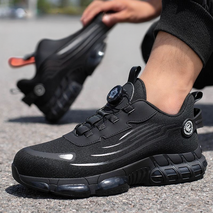 Safety Shoes for Men with Slip-Resistant Sole, Ergonomic Design, Lightweight Comfort, S3 Protection, Black and gray Options