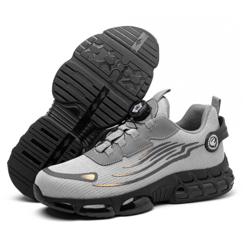 Safety Shoes for Men with Slip-Resistant Sole, Ergonomic Design, Lightweight Comfort, S3 Protection, Black and gray Options