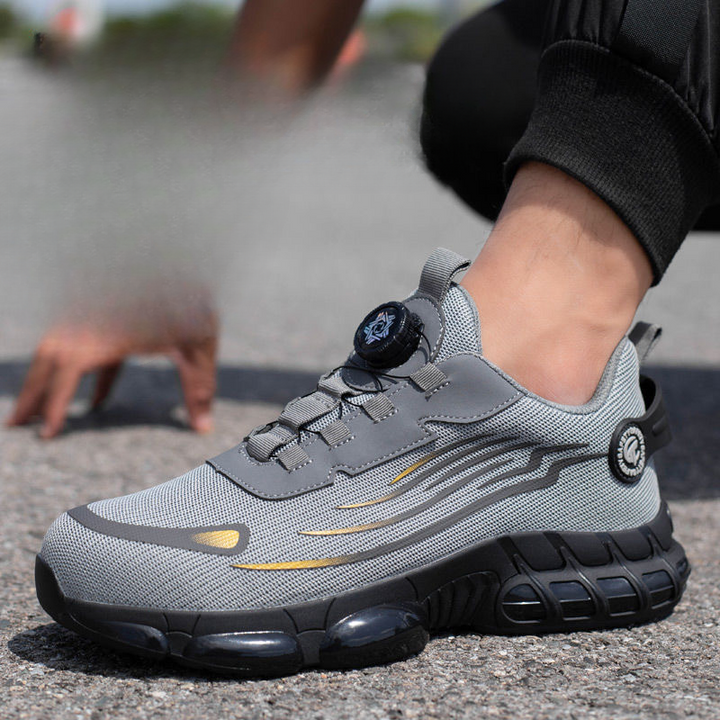 Safety Shoes for Men with Slip-Resistant Sole, Ergonomic Design, Lightweight Comfort, S3 Protection, Black and gray Options