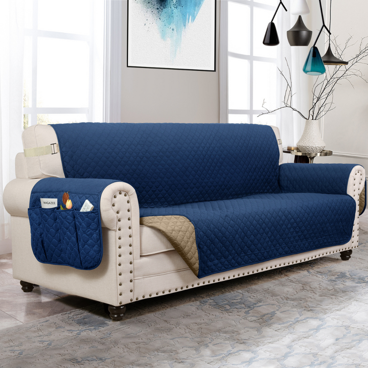 Couch Cover Furniture Protector With Side Pockets And Back Straps Reversible colours Fall 2025 Pet Friendly