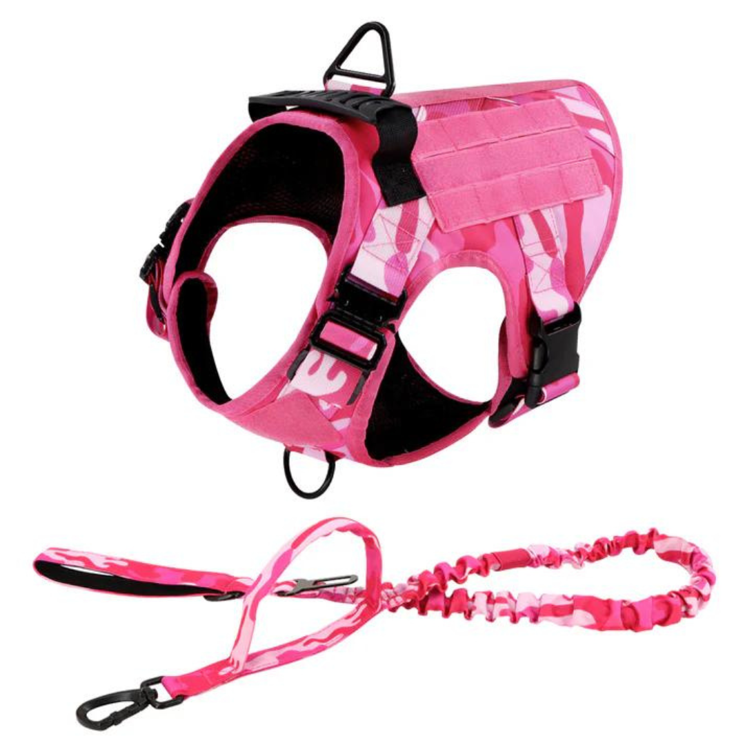 Tactical Dog Harness No-Pull With Front And Back D-Rings Quick-Release Buckles Top Handle Heavy-Duty Training