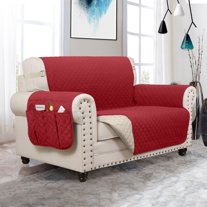 Couch Cover Furniture Protector With Side Pockets And Back Straps Reversible colours Fall 2025 Pet Friendly