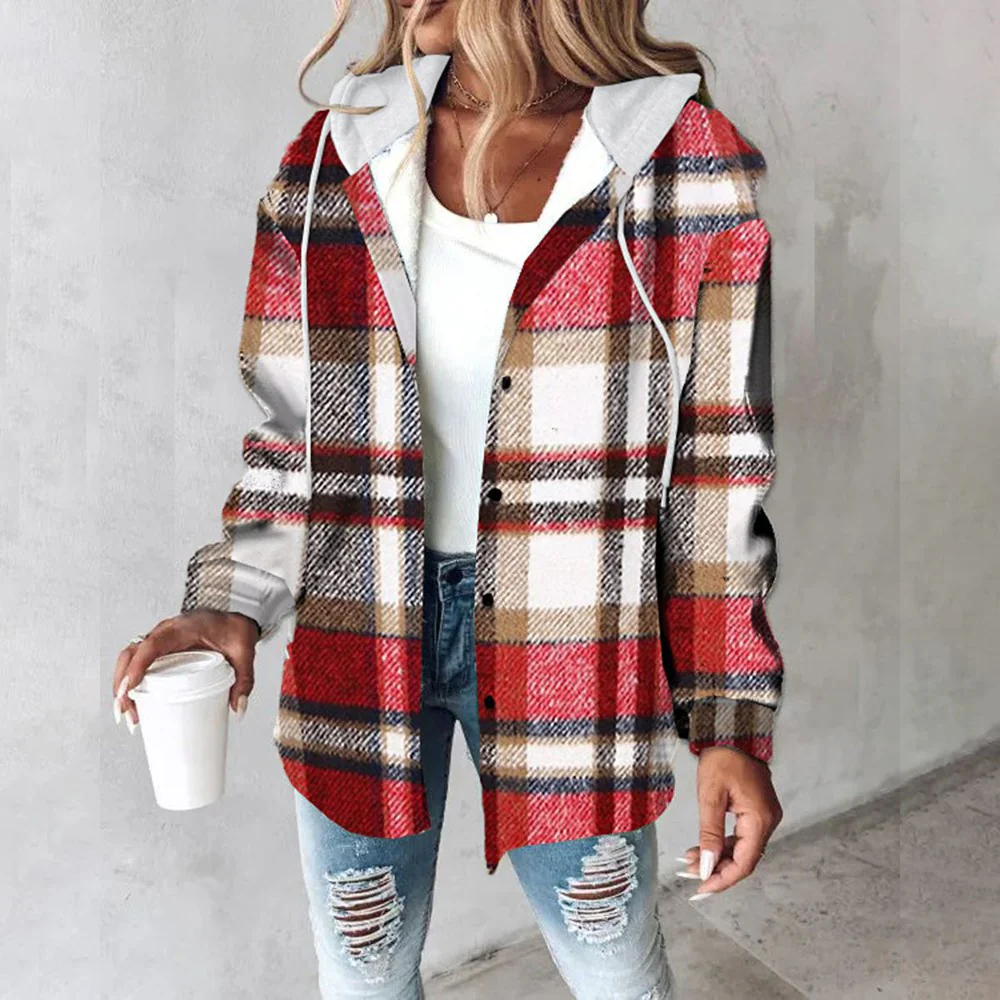 Lightweight Cozy Womens Hoodie - Button Front Knit, Casual