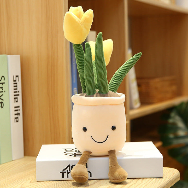 Cute Flower Doll Decoration Plush Toy - 35cm Tulip Bouquet for Living Room, Gift Idea