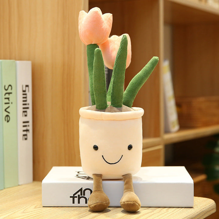 Cute Flower Doll Decoration Plush Toy - 35cm Tulip Bouquet for Living Room, Gift Idea