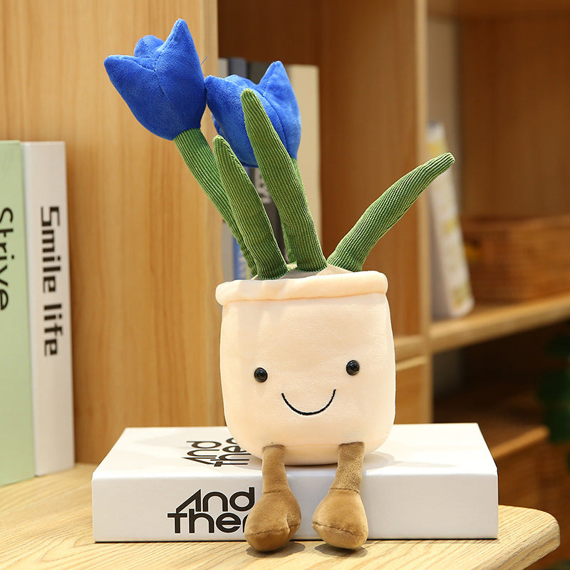 Cute Flower Doll Decoration Plush Toy - 35cm Tulip Bouquet for Living Room, Gift Idea