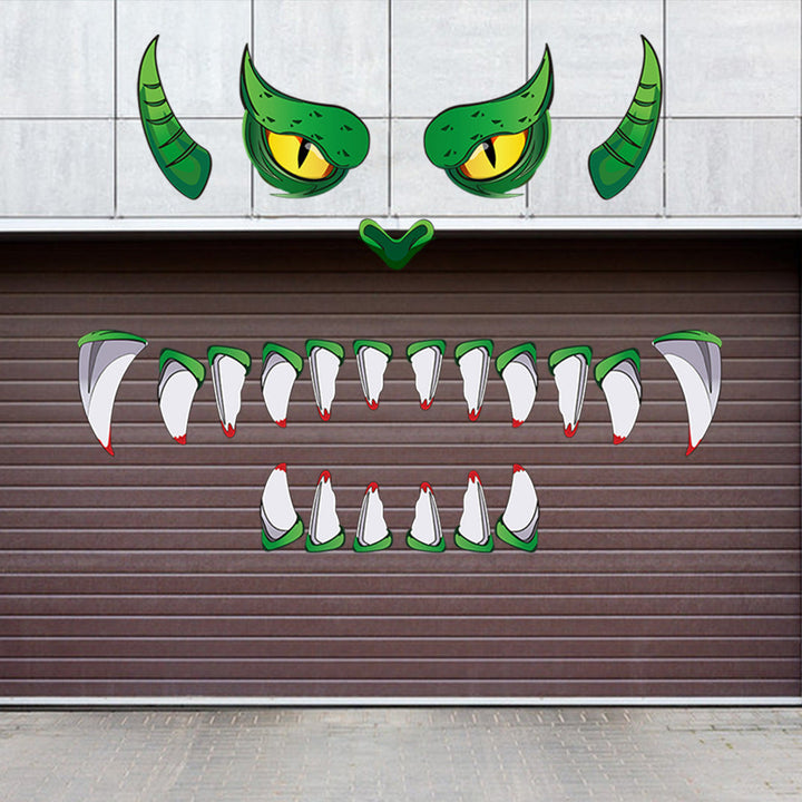 Monster Door Sticker Halloween Decor Green Eyes 2025