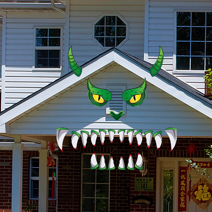 Monster Door Sticker Halloween Decor Green Eyes 2025