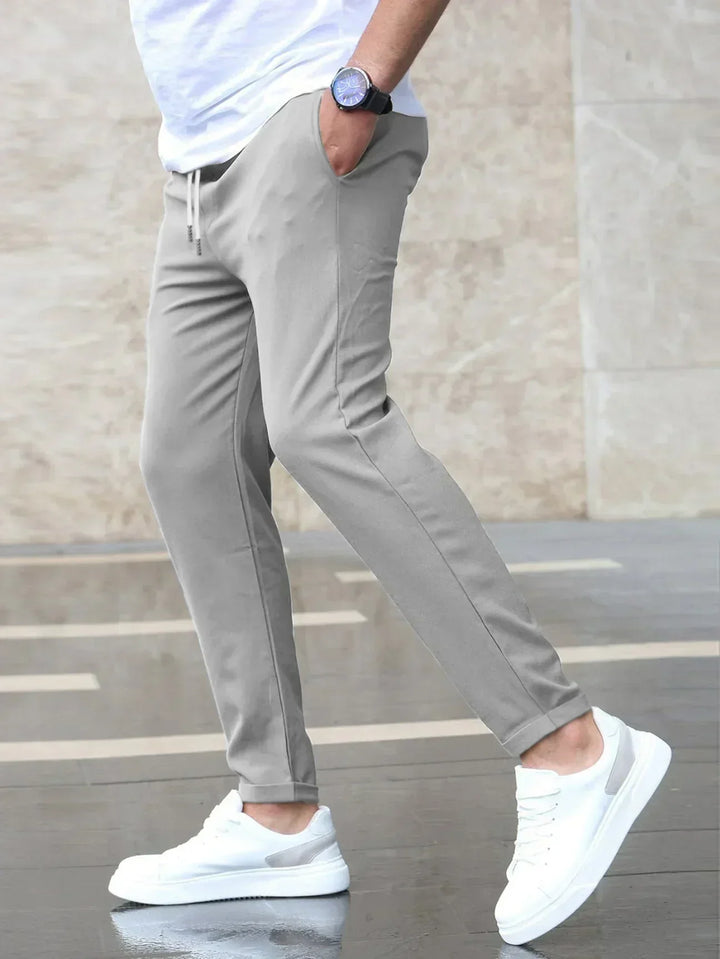 Stretch Comfort Pants with Adjustable Drawstring Waistband, Lightweight Work Pants for All-Day Wear