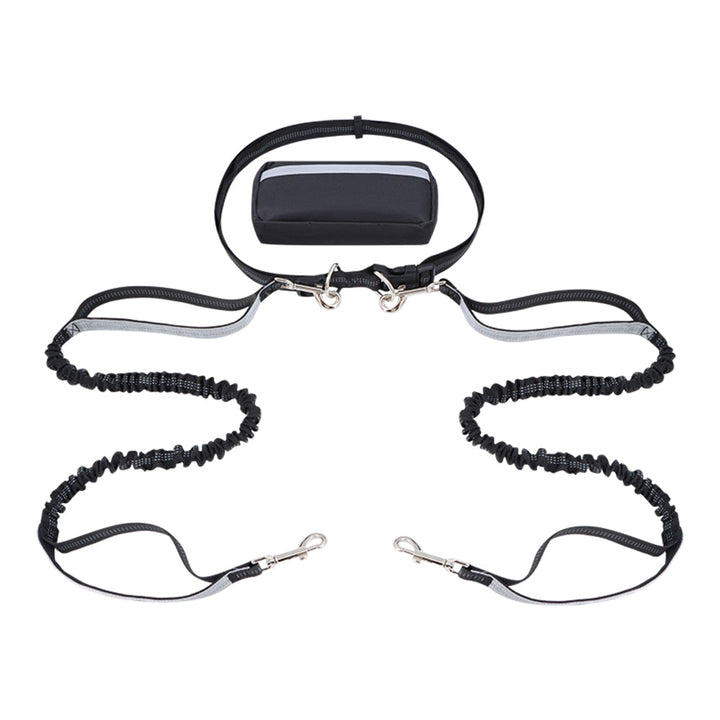 Dog Leash Double-Handle Hands-Free Bungee Reflective Walking Leash Fall 2025 Safe Control
