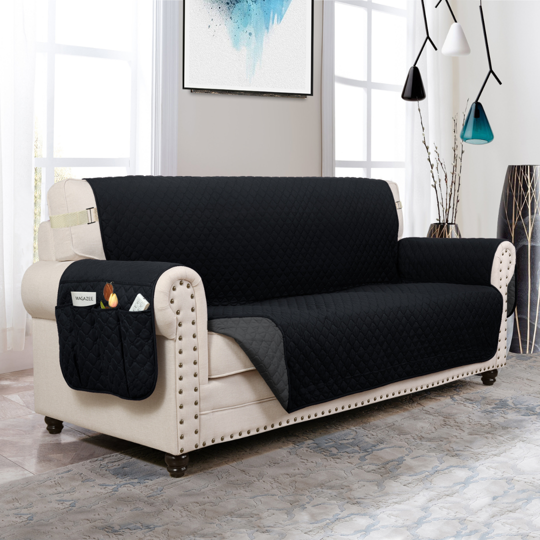 Couch Cover Furniture Protector With Side Pockets And Back Straps Reversible colours Fall 2025 Pet Friendly