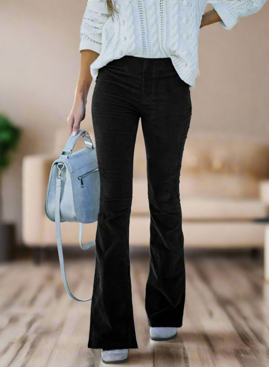 High Waist Flared Pants for Women, Elegant Versatile Pants, Comfortable Fit, Fashionable Design for Casual and Formal Wear
