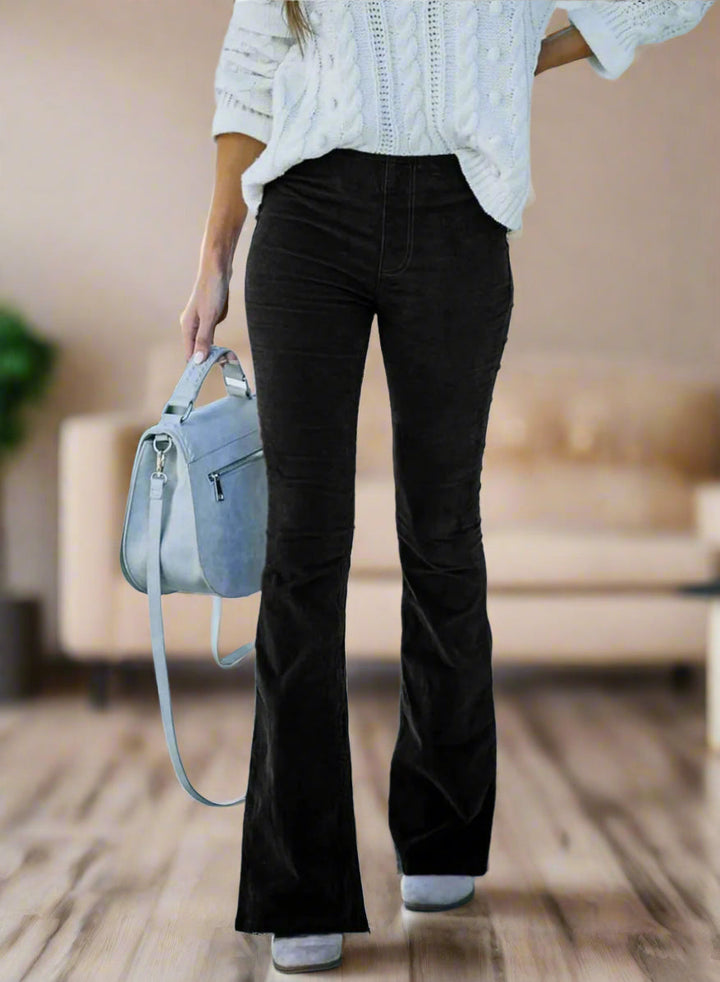 High Waist Flared Pants for Women, Elegant Versatile Pants, Comfortable Fit, Fashionable Design for Casual and Formal Wear