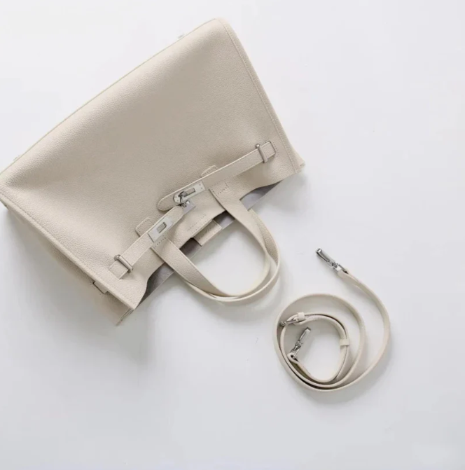 Soft &amp; Structured Women’s Crossbody Bag - Top-Handle Silhouette, Pebbled Cowhide Leather, For Everyday Urban Use