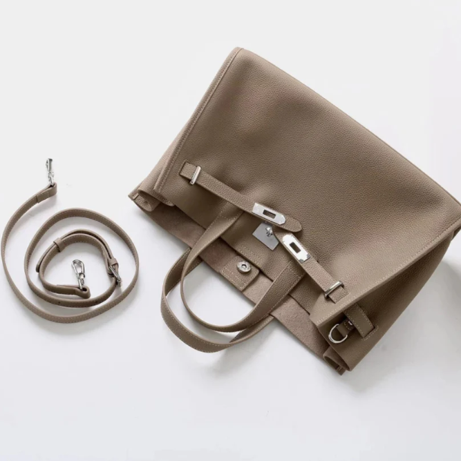 Soft &amp; Structured Women’s Crossbody Bag - Top-Handle Silhouette, Pebbled Cowhide Leather, For Everyday Urban Use
