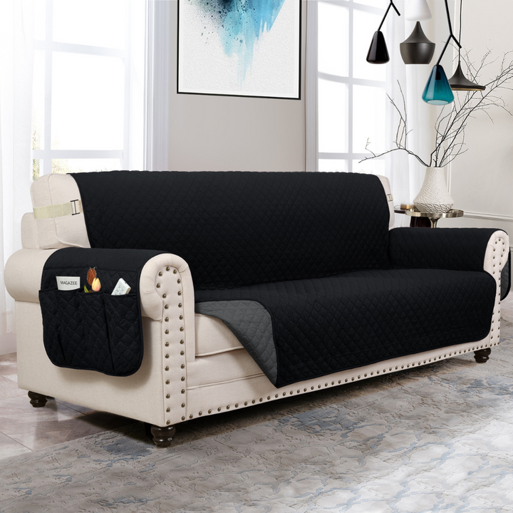 Couch Cover Furniture Protector With Side Pockets And Back Straps Reversible colours Fall 2025 Pet Friendly