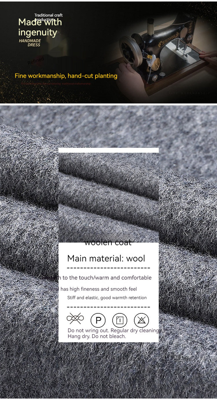 Warm Structured Overknee Wool Coat - Double Breasted, Winter