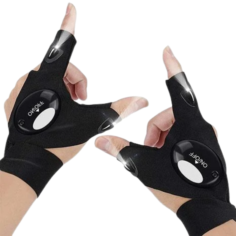 LED Gloves With Waterproof Lights - Battery Powered, Comfortable for Camping and Repairs