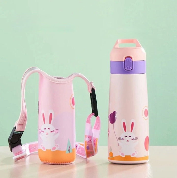 500ml Kids Stainless Steel Straw Thermos Mug With Case
