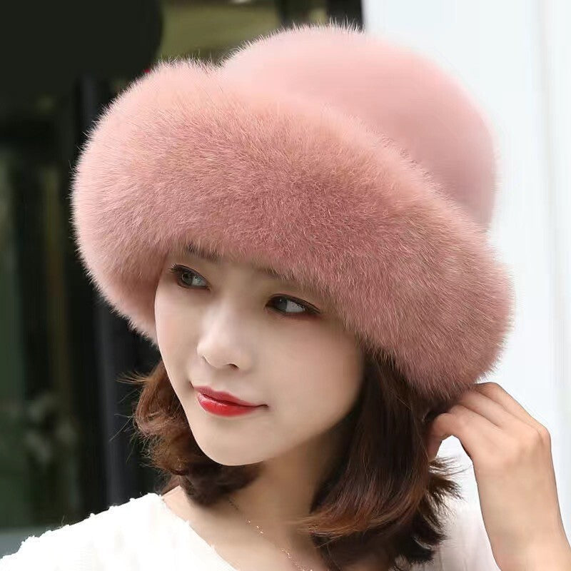 Warm Cozy Women’s Winter Hat - Rounded Crown, Faux Fur