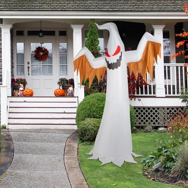 Inflatable 12ft Ghost LED Flames Flashing Eyes Halloween