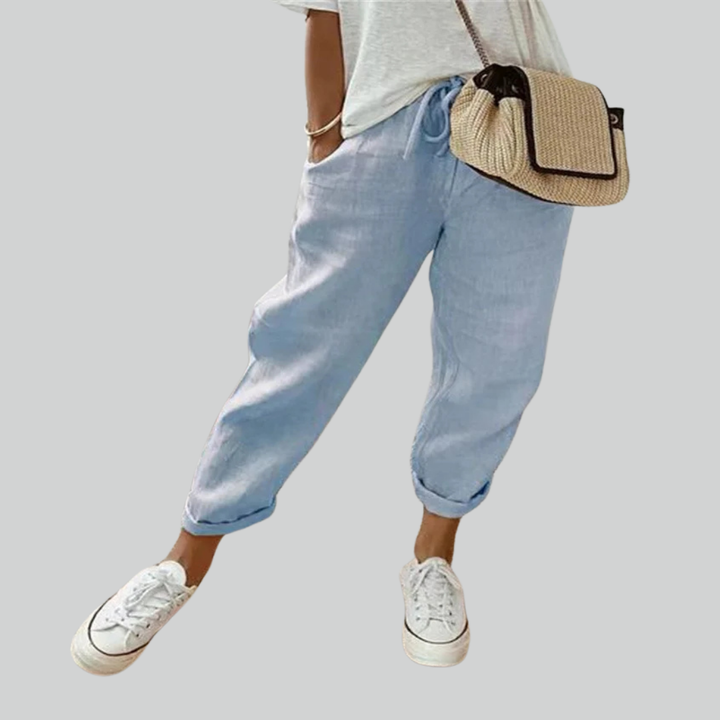 Autumn Cotton Linen Wide Leg Pants - Casual High Waist Pants for Women