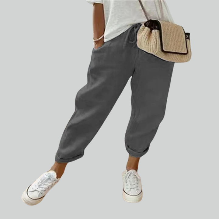 Autumn Cotton Linen Wide Leg Pants - Casual High Waist Pants for Women