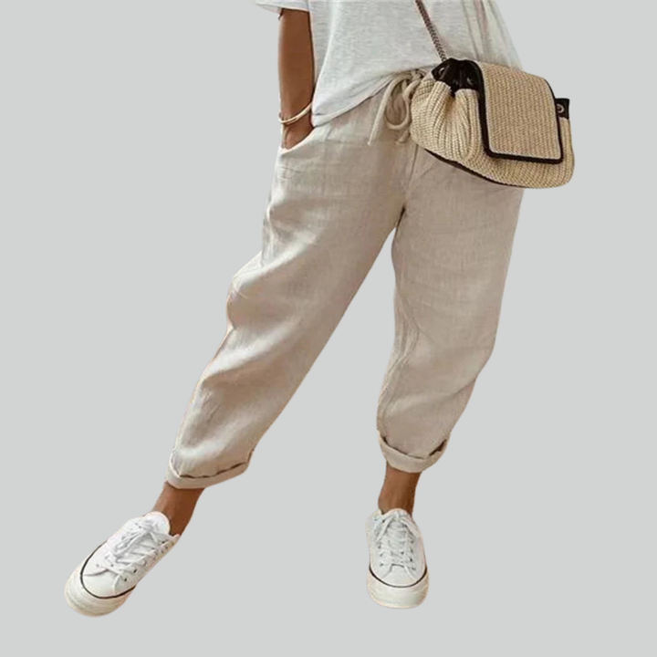Autumn Cotton Linen Wide Leg Pants - Casual High Waist Pants for Women