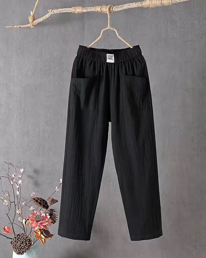 Loose-Fitting White Linen Pants for Women, Breathable Flax Pants for All Occasions, Comfortable and Stylish