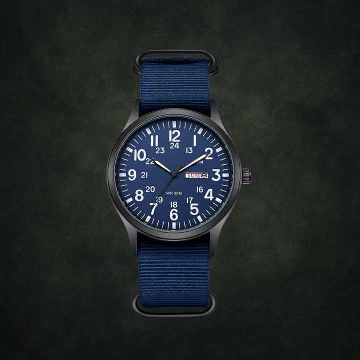 Durable Men’s Military-Style Watch – Waterproof, Scratch-Resistant, 42mm Dial – Green Black