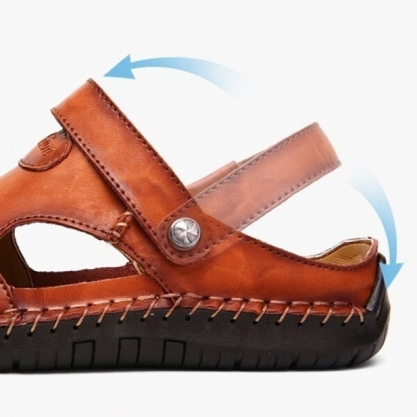 Comfortable Orthopedic Sandals with Non-Slip Rubber Sole and Breathable Mesh Upper, Closed Toe Gladiator Design