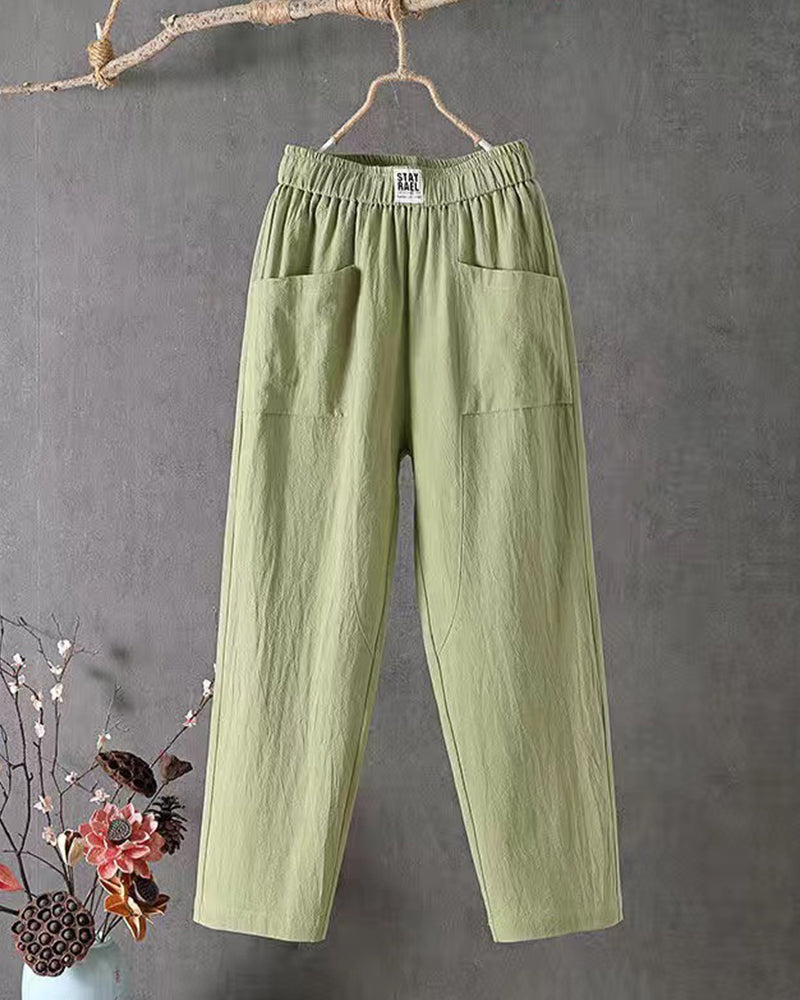 Loose-Fitting White Linen Pants for Women, Breathable Flax Pants for All Occasions, Comfortable and Stylish