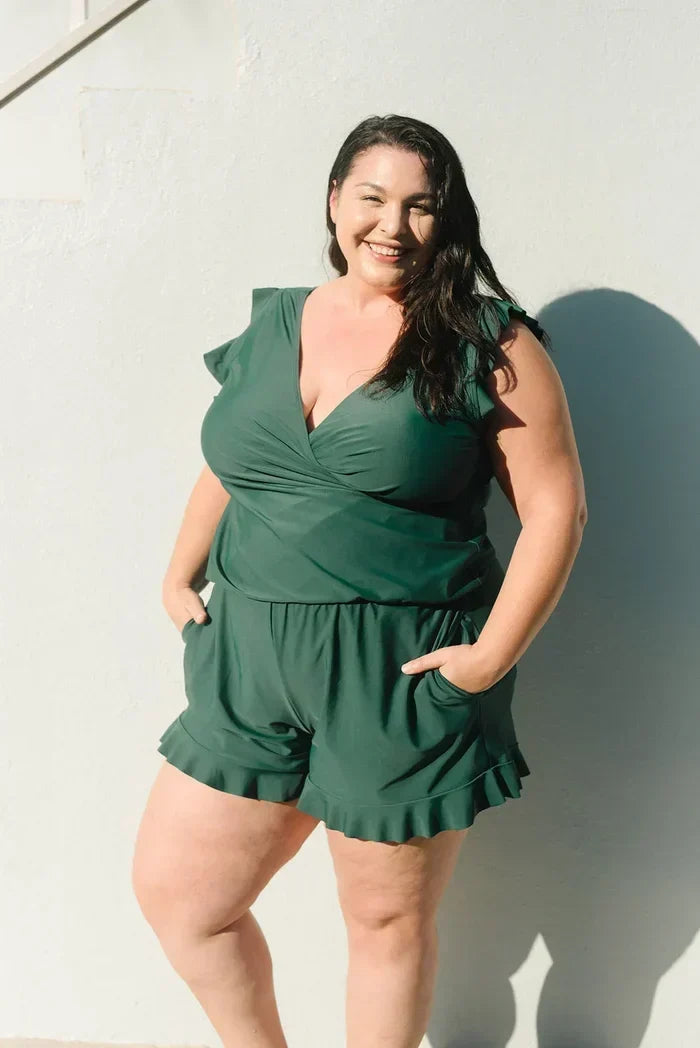 Tummy Control Swimwear Romper for Women with Built-in Bra, Lightweight and Breathable Bathing Suit