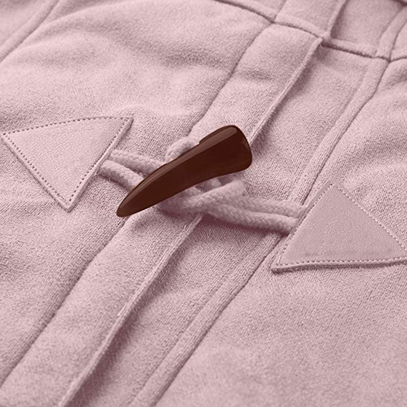 Warm Womens Winter Jacket - Hooded Mid-Thigh, Suede