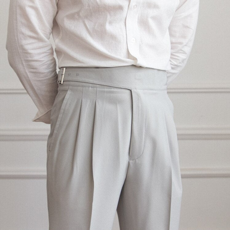 Stylish Loop Detail Pants for Modern Silhouette, Comfortable Fit, Versatile for Casual and Semi-Formal Wear