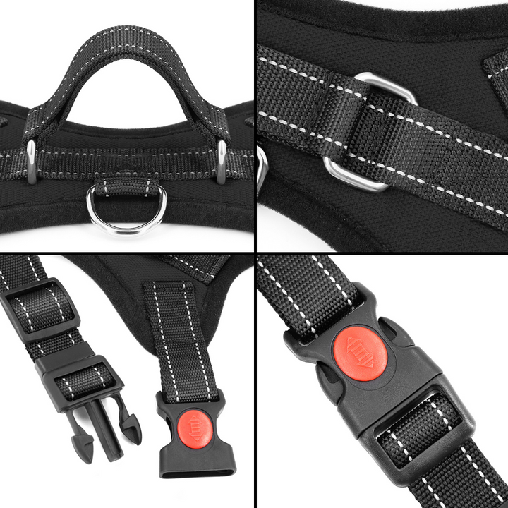 Dog Harness No-Choke Adjustable Safety Harness Fall 2025 Trend Breathable Padding For Gentle Control