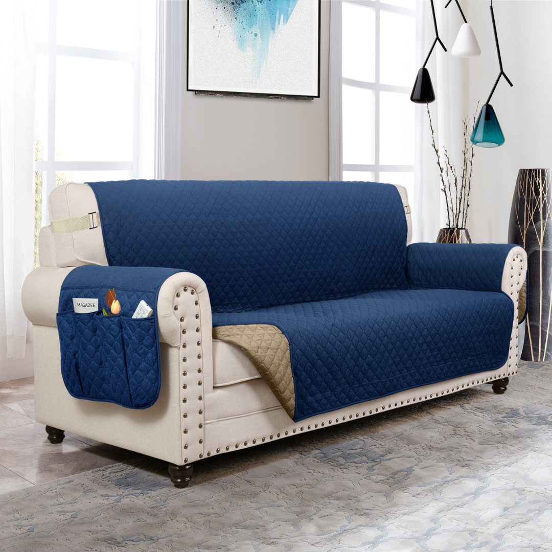 Couch Cover Furniture Protector With Side Pockets And Back Straps Reversible colours Fall 2025 Pet Friendly