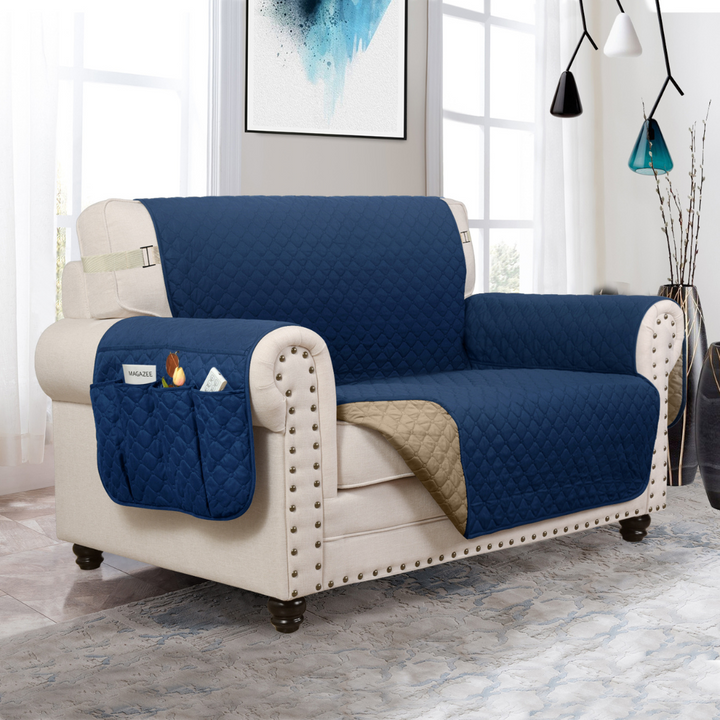 Couch Cover Furniture Protector With Side Pockets And Back Straps Reversible colours Fall 2025 Pet Friendly