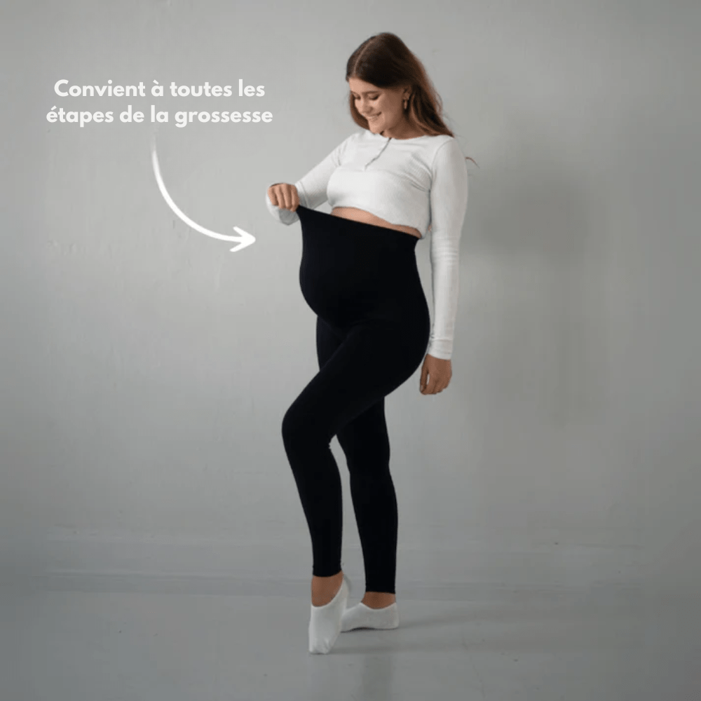 Comfortable Maternity Leggings with Supportive Stretch Belt for Pregnancy and Postpartum, Full-Length Yoga Pants