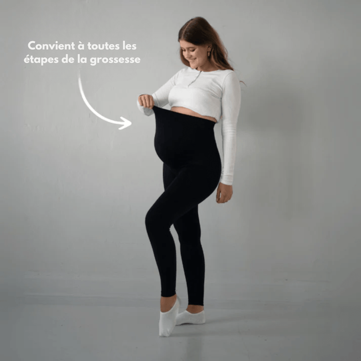 Comfortable Maternity Leggings with Supportive Stretch Belt for Pregnancy and Postpartum, Full-Length Yoga Pants