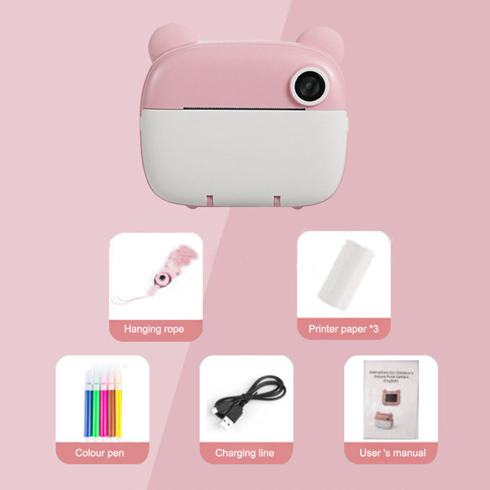 Kid Instant Print Camera - Fun Photography for Kids, Lightweight, Easy to Use, Black &amp; White Prints