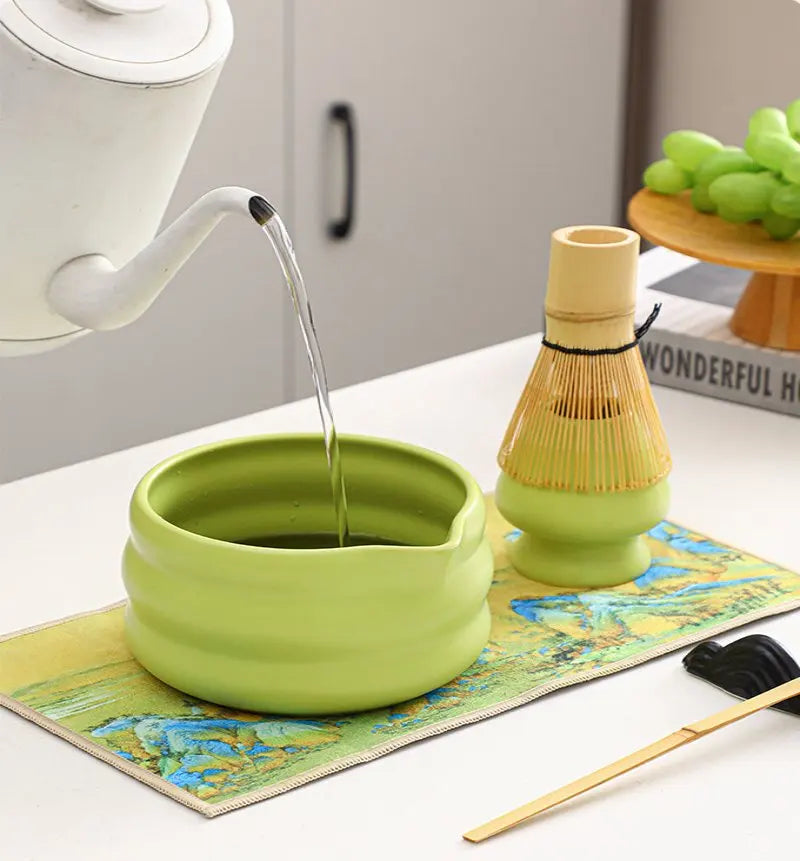 Matcha Set Ceramic Bowl With Bamboo Whisk Traditional