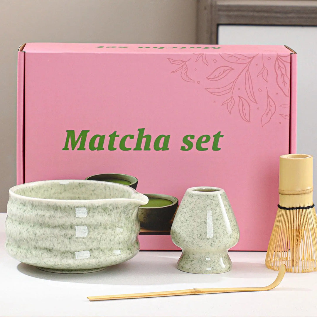 Matcha Set Ceramic Bowl With Bamboo Whisk Traditional