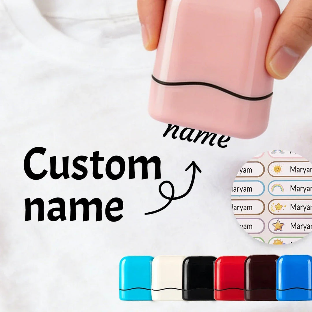Personalized Custom Name Rubber Stamp + 100 Stickers – Self-Signing Stationery Set 2026
