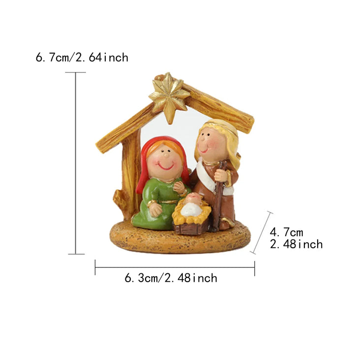 Nativity Scene Resin Figurine Holy Family Christmas Ornament For Desk Or Shelf Holiday Decor 2025 Gift