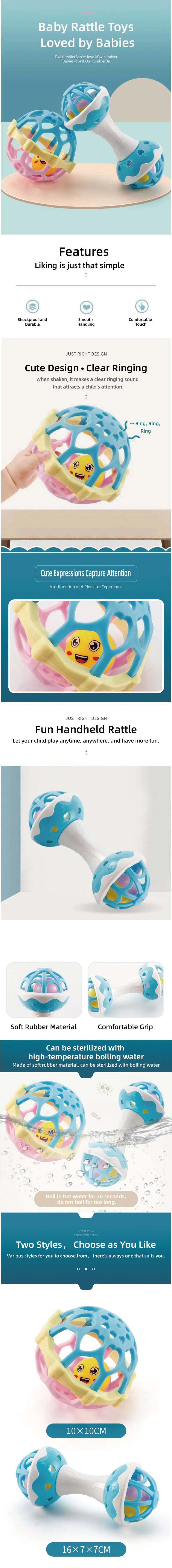 Baby Rattle Sensory Toy For Fine Motor Development