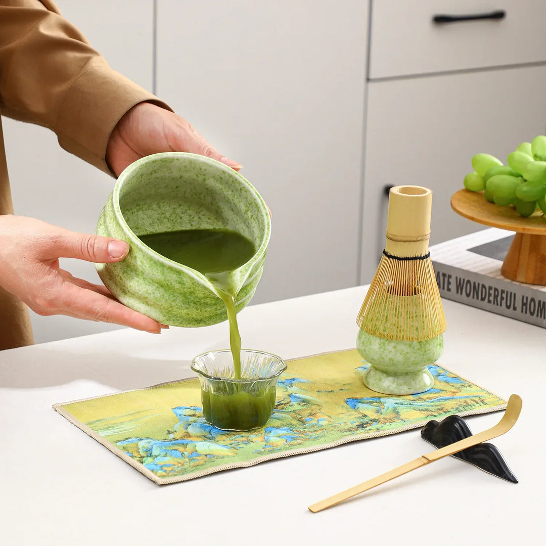 Matcha Set Ceramic Bowl With Bamboo Whisk Traditional