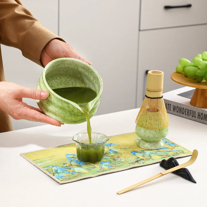 Matcha Set Ceramic Bowl With Bamboo Whisk Traditional