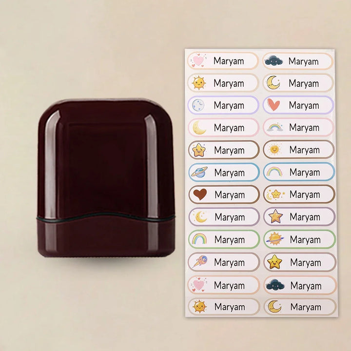 Personalized Custom Name Rubber Stamp + 100 Stickers – Self-Signing Stationery Set 2026
